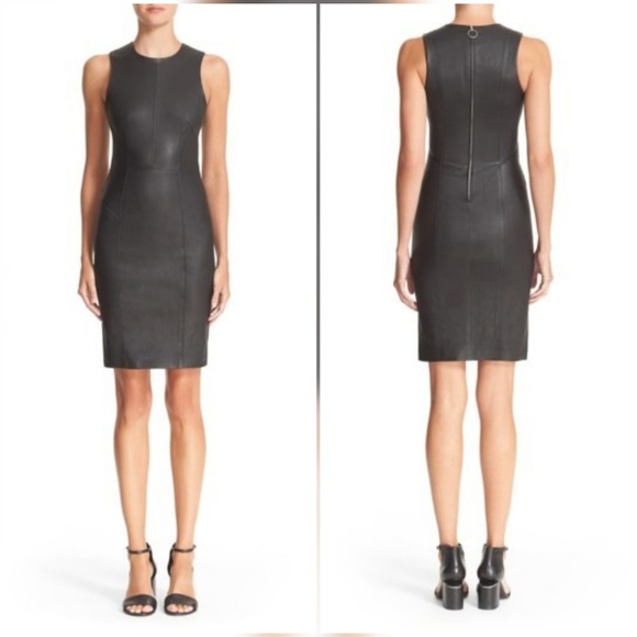 T By Alexander Wang Dresses T By Alexander Wang Nappa Leather Sheath Dress Poshmark